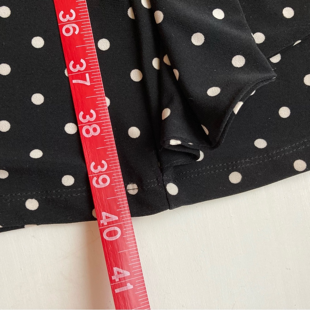 Ralph Lauren Black and White Faux Wrap Polka Dot A-Line Dress - Size 10 - Picture 7 of 11